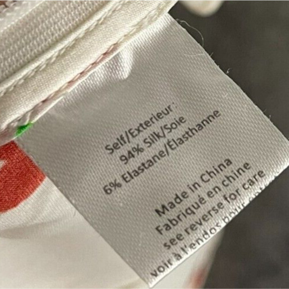 Caroline Constas M Silk Blouse White & Red Floral Rheya Flutter Sleeve Top $395 - Picture 9 of 9